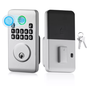 IP55 Waterproof Aluminum Alloy Fingerprint Smart Deadbolt Lock with Easy-Grip Panel